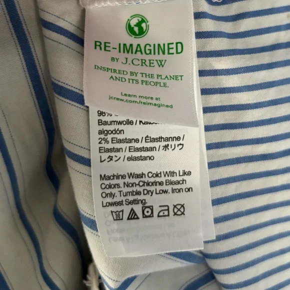 J crew classic fit cotton poplin shirt dress mixed stripe - Picture 6 of 9